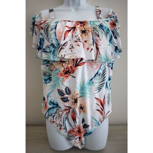 Raisins Curve H840581 Women's Plus Sz 22W White Tortuga One-Piece Swimsuit